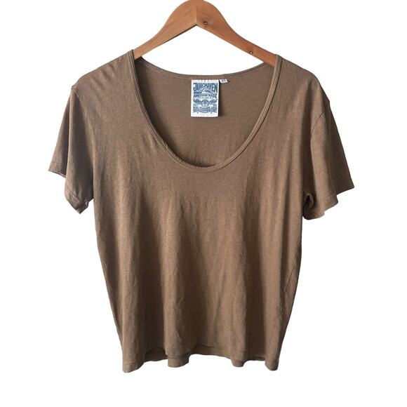 Jungmaven Zuma Scoop Neck Tee Coyote Brown XS Hemp Organic Cotton Relaxed - Picture 1 of 5